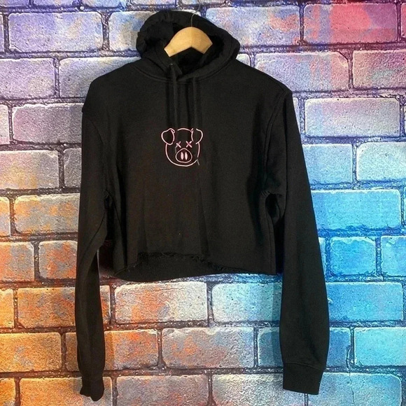 Shane Dawson Hoodie Cropped Black Small - Picture 1 of 7